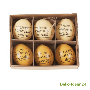 Deko-Ideen24 Blog: echte naturfarbene Hühnereier mit Spruch