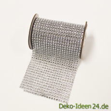 Strassband, 10 cm in silber