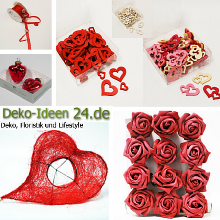 Deko-Ideen24: Collage Produktbilder Valentinstagsdeko