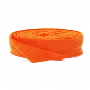 Wollband Lehner Wolle orange hell 7,5cm5m