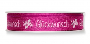 Schrift Dekoband -Glückwunsch- pink 10mm18m