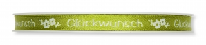 Schrift Dekoband -Glückwunsch- hellgrün 10mm18m 1Stk