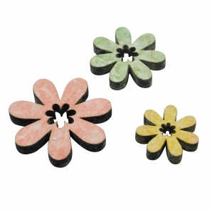 Holzblüten pastell 3-5cm 14Stk