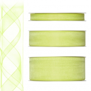 Dekoband Organza grün - maigrün 50m in drei Größen
