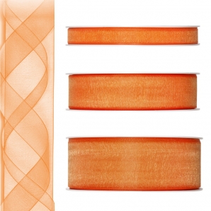 Dekoband Organza orange 50m in drei Größen
