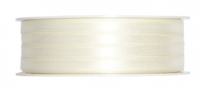 Doppel Satinband creme 6mm x 50m