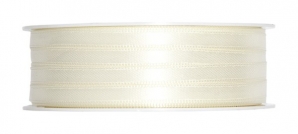 Doppel Satinband creme 6mm x 50m