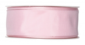 Satinband - Drahtkante rosa 40mm x 25m
