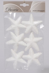 Schnee-Sterne zum Hängen 5,5cm 6Stk