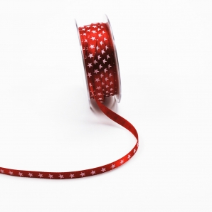 Weihnachtsband Sterne rot 6mm20m