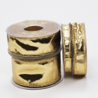 Weihnachtsband Klondike Goldband glänzend in 4 Breiten