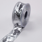 Weihnachtsband Klondike Silberband glänzend 40mm25m