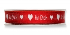 Schrift Dekoband Für Dich rot 10mm18m