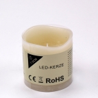 LED-Kerze aus Wachs creme Batteriebetrieb Timer 7cm