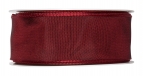 Satinband - Drahtkante bordeaux-rot 40mm x 25m